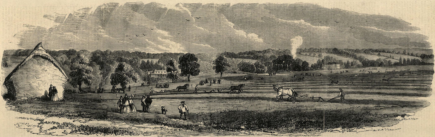 Prize ploughing, Rickmansworth Agricultural Society. Hertfordshire. Farming 1857